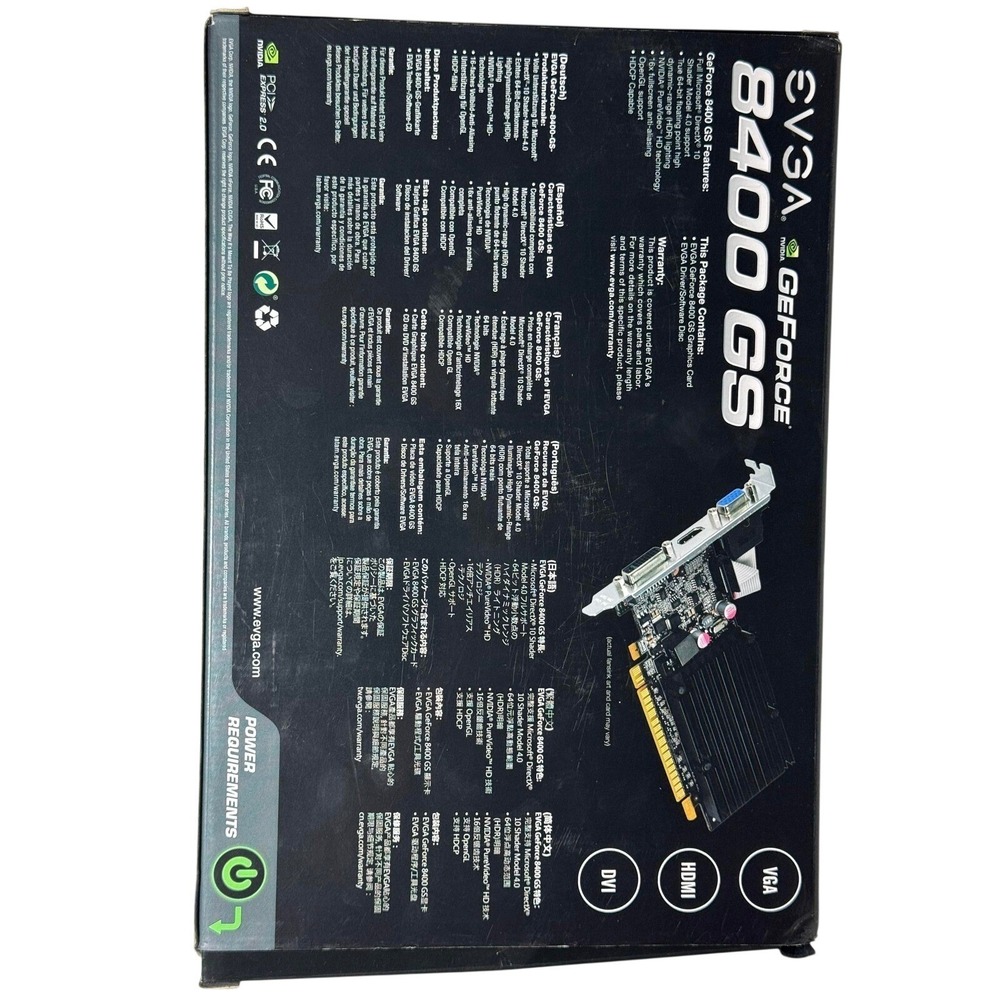 EVGA‎ GeForce 8400 GS 1024MB DDR3 Graphics Video Card Low Profile